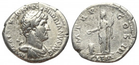 Hadrianus (117 - 138 n. Chr.).

 Denar (Silber). 124 n. Chr. Rom.
Vs: IMP CAESAR TRAIAN HADRIANVS AVG. Büste mit Lorbeerkranz und Paludament rechts...