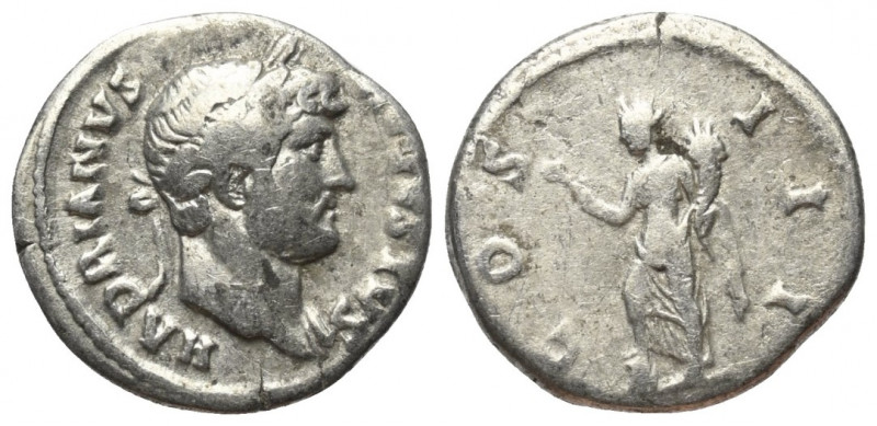 Hadrianus (117 - 138 n. Chr.).

 Denar (Silber). 127 n. Chr. Rom.
Vs: HADRIAN...