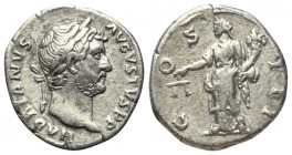 Hadrianus (117 - 138 n. Chr.).

 Denar (Silber). 128 - 129 n. Chr. Rom.
Vs: HADRIANVS AVGVSTVS P P. Kopf mit Lorbeerkranz rechts.
Rs: COS III. Aeq...