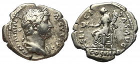 Hadrianus (117 - 138 n. Chr.).

 Denar (Silber). 132 - 134 n. Chr. Rom.
Vs: HADRIANVS AVGVSTVS. Büste mit Lorbeerkranz und Paludament rechts.
Rs: ...