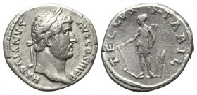 Hadrianus (117 - 138 n. Chr.).

 Denar (Silber). 133 n. Chr. Rom.
Vs: HADRIANVS AVG COS III P P. Kopf mit Lorbeerkranz rechts.
Rs: TELLVS STABIL. ...