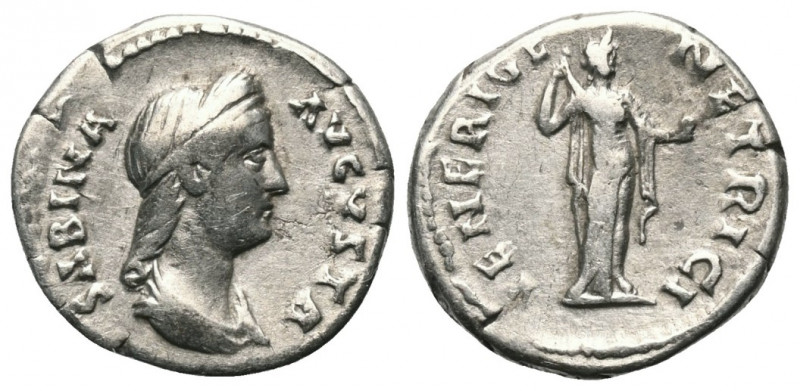 Sabina (gest. 136 n. Chr.).

 Denar (Silber). 136 n. Chr. Rom.
Vs: SABINA AVG...