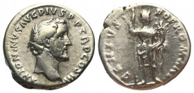 Antoninus Pius (138 - 161 n. Chr.).

 Denar (Silber). 140 - 143 n. Chr. Rom.
Vs: ANTONINVS AVG PIVS P P TR P COS III. Kopf rechts.
Rs: GENIVS POP ...