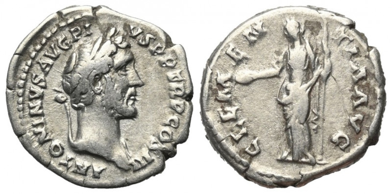 Antoninus Pius (138 - 161 n. Chr.).

 Denar (Silber). 141 n. Chr. Rom.
Vs: AN...