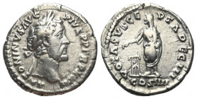 Antoninus Pius (138 - 161 n. Chr.).

 Denar (Silber). 158 - 159 n. Chr. Rom.
Vs: ANTONINVS AVG PIVS P P TR P XXII. Kopf mit Lorbeerkranz rechts.
R...