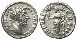 Marcus Aurelius (161 - 180 n. Chr.).

 Denar (Silber). 169 n. Chr. Rom.
Vs: M ANTONINVS AVG TR P XXIII. Kopf mit Lorbeerkranz rechts.
Rs: LIBERAL ...