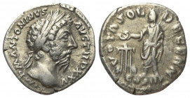 Marcus Aurelius (161 - 180 n. Chr.).

 Denar (Silber). 170 - 171 n. Chr. Rom.
Vs: IMP M ANTONINVS AVG TR P XXV. Kopf mit Lorbeerkranz rechts.
Rs: ...