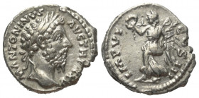 Marcus Aurelius (161 - 180 n. Chr.).

 Denar (Silber). 170 - 171 n. Chr. Rom.
Vs: M ANTONINVS AVG TR P XXV. Kopf mit Lorbeerkranz rechts.
Rs: IMP ...