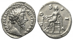 Marcus Aurelius (161 - 180 n. Chr.).

 Denar (Silber). 170 - 171 n. Chr. Rom.
Vs: IMP M ANTONINVS AVG TR P XXV. Kopf mit Lorbeerkranz rechts.
Rs: ...