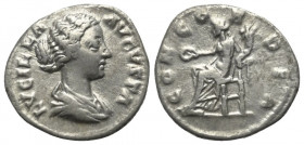 Lucilla (gest. 181 n. Chr.).

 Denar (Silber). 163 - 180 n. Chr. Rom.
Vs: LVCILLA AVGVSTA. Drapierte Büste rechts.
Rs: CONCORDIA. Concordia mit Pa...