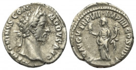 Commodus (177 - 192 n. Chr.).

 Denar (Silber). 181 - 182 n. Chr. Rom.
Vs: M ANTONINVS COMMODVS AVG. Kopf mit Lorbeerkranz rechts.
Rs: LIB AVG TR ...
