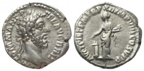 Commodus (177 - 192 n. Chr.).

 Denar (Silber). 186 - 187 n. Chr. Rom.
Vs: M COMM ANT P FEL AVG BRIT. Kopf mit Lorbeerkranz rechts.
Rs: AVCT PIET ...