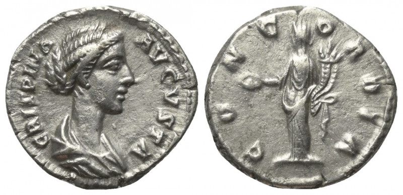 Crispina (gest. 192 n. Chr.).

 Denar (Silber). 178 - 179 n. Chr. Rom.
Vs: CR...