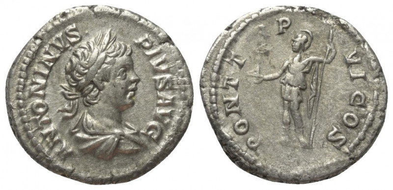 Caracalla (197 - 217 n. Chr.).

 Denar (Silber). 203 n. Chr. Rom.
Vs: ANTONIN...