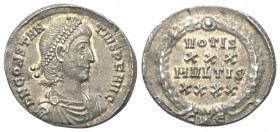Constantius II. (337 - 361 n. Chr.).

 Siliqua (Silber). 351 - 355 n. Chr. Constantinopolis (5. Offizin).
Vs: Drapierte und kürassierte Büste nach ...