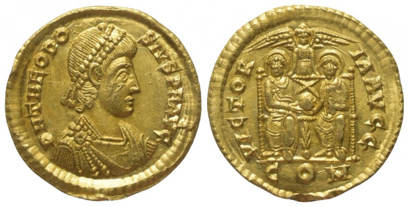 Theodosius I. (379 - 395 n. Chr.).

 Solidus (Gold). 378 - 383 n. Chr. Mailand...