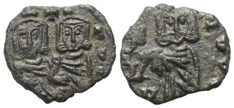 Constantinus V. (741 - 775 n. Chr.) mit Leo IV. und Leo III.

 Follis (Kupfer)...