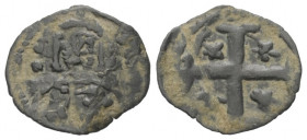 Manuel II. (1391 - 1425 n. Chr.).

 Follaro (Kupfer). 1391 - 1425. Constantinopolis.
Vs: MAN - OVH?. Gekrönte Büste en face; im Feld rechts Punkt. ...
