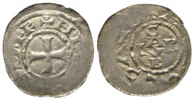 Corvey - Abtei. Arnold I. von Falkenberg (1051 - 1055).

 Denar (Silber).
Vs: + HEI[NRI] E IMP. Kreuz.
Rs: + ARNOLD A-B. Kreuz, im Zentrum kreuzwe...