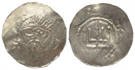 Jever - Herzoglich-Billungische Prägestätte. Bernhard II. (1011 - 1059).

 Denar (Silber).
Vs: Bärtiger Kopf en face, leicht nach links gewandt.
R...