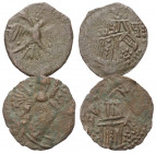Bulgarien. Zarenreich. Ivan Sratsimir (1356 - 1396).

 Kupfermünze.
Lot (2 Stück): unterschiedliche Varianten.
Vs: Doppelköpfiger Adler.
Rs: Zar ...