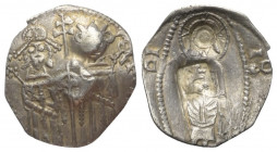 Serbien. Raska - Zarenreich (1346 - 1371). Stefan Uros IV. Dusan (1345 - 1355).

 Dinar (Silber).
Vs: Zar Stefan und Zarin Helena mit Szeptern fron...