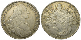 Bayern. Kurfürstentum (1623 - 1806). Maximilian III. Joseph (1745 - 1777).

 Madonnentaler (Silber). 1765. München.
Vs: Büste rechts.
Rs: Madonna ...