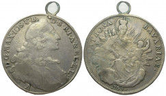 Bayern. Kurfürstentum (1623 - 1806). Maximilian III. Joseph (1745 - 1777).

 Madonnentaler (Silber). 1765. München.
Vs: Büste rechts.
Rs: Madonna ...