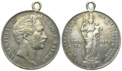 Bayern. Königreich (1806 - 1918). Maximilian II. (1848 - 1864).

 Mariengulden (= 2 Gulden, Silber). 1855. München.
Vs: Kopf rechts.
Rs: Madonna a...