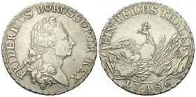 Preußen - Königreich (1701 - 1871). Friedrich II. der Große (1740 - 1786).

 Taler (Silber). 1786 A. Berlin.
Vs: Kopf rechts.
Rs: Bekrönter Adler ...