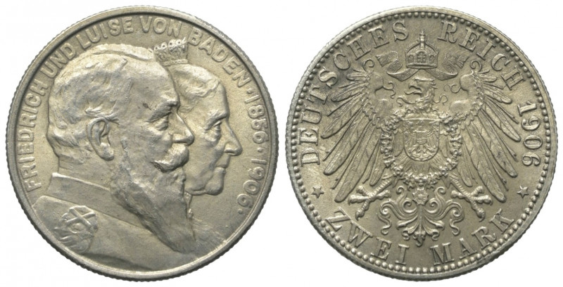 Kaiserreich. Baden. Friedrich I. (1856 - 1907).

 2 Mark (Silber). 1906.
Vs: ...