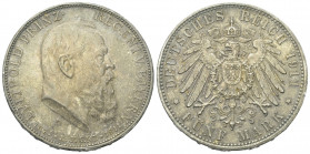 Kaiserreich. Bayern. Prinzregent Luitpold (1886 - 1912).

 5 Mark (Silber). 1911 D. München.
Vs: Kopf rechts.
Rs: Großer Reichsadler.

38 mm. 27...
