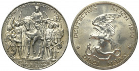 Kaiserreich. Preußen. Wilhelm II. (1888 - 1918).

 3 Mark (Silber). 1913.
Auf die Jahrhundertfeier der Befreiungskriege.
Vs: König Wilhelm III. zu...