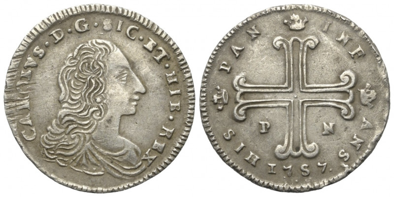 Italien. Sizilien - Königreich. Karl III. von Bourbon (1734 - 1759).

 3 Tari ...