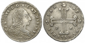 Italien. Sizilien - Königreich. Karl III. von Bourbon (1734 - 1759).

 3 Tari (Silber). 1757. Palermo.
Vs: Büste nach rechts. 
Rs: Zierkreuz.

2...