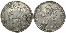 Niederlande. Vereinigte Provinzen. Overijssel.

 Löwentaler (Silber). 1649.
Vs: Ritter im Harnisch hinter Schild stehend.
Rs: Steigender Löwe nach...