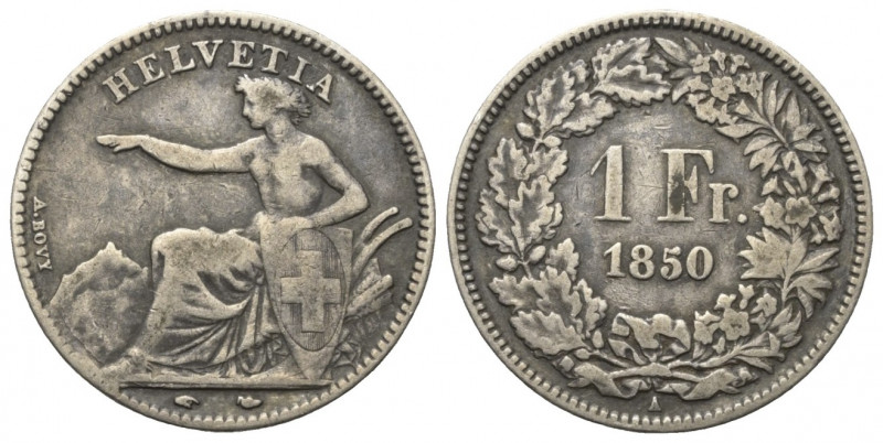 Schweiz.

 1 Franken (Silber). 1850 A.
23 mm. 4,86 g. 

KM 9; HMZ 2-1203; D...