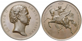 Deutschland. Bayern. Ludwig II. (1864 - 1886).

 Medaille (Bronze). Ohne Jahr (1880).
Bronzene Prämienmedaille der Akademie der Bildenden Künste. S...