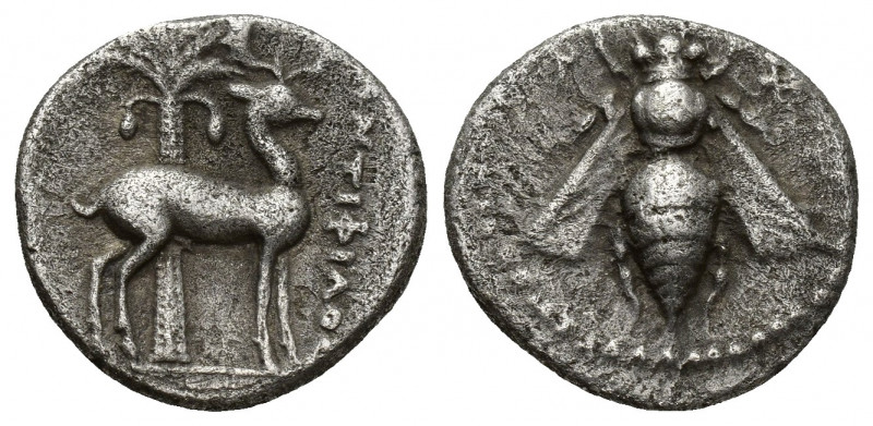 Ephesus, Ionia, AR Drachm, 202-133 BC, 4g 17.3mm Antifilos. E-Φ to left and righ...