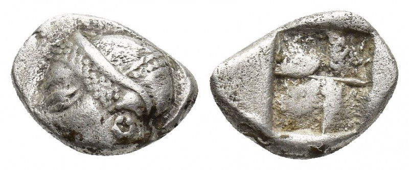 Greek IONIA, Phokaia. Circa 625/0-522 BC. 1.4g 7.9mm AR Obol Female/ Athena head...