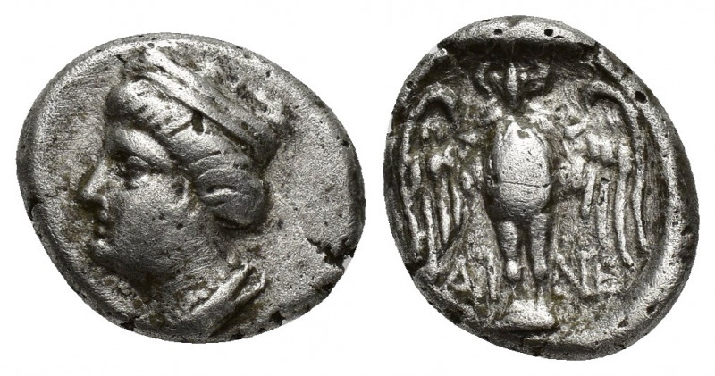 PONTOS, Amisos. V-IV Century BC. AR Siglos (3.5g 14.5mm). Head of Tyche wearing ...