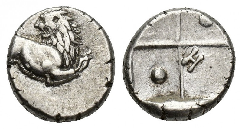 THRACE, Chersonesos. Circa 386-338 BC. AR Hemidrachm. 2.6g 13mm Forepart of lion...