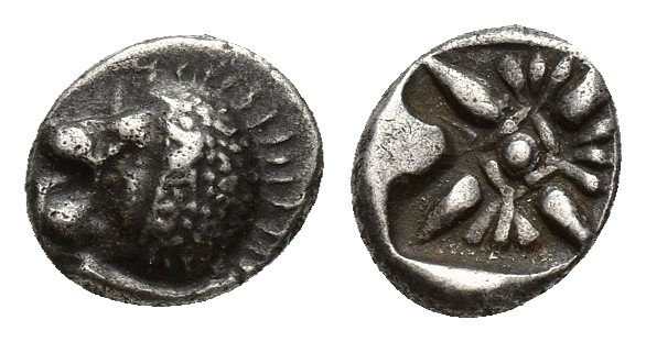 Miletos AR Obol, c. 525-475 BC Miletos, Ionia. AR Obol 8.1mm. 0.6 g. c. 525-475 ...