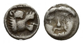 PAMPHYLIA. Aspendos. Obol (Circa 460-360 BC). 0.5g 7.6mm Obv: Facing gorgoneion, tongue protruding. Rev: Head of lion right.