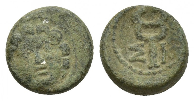 PAMPHYLIA, Aspendos. 2nd-1st centuries BC. Æ 13mm (2.63 g, 11h). Facing gorgonei...