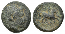 Philip II of Macedon AE 16 Kings of Macedon. Philip II (359-336 BC). AE 16 (16.4mm 5.5 g). Obv. Head of Apollo right, wearing tainia. Rev. ΦΙΛΙΠΠΟΥ, Y...