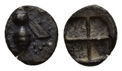 IONIA. Ephesos. 1/24 Stater (Circa 550-500 BC). 0.4g 8.2mm Obv: Bee. Rev: Quadripartite incuse square.