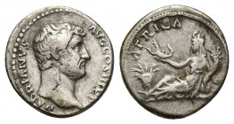 Hadrian. A.D. 117-138. AR denarius (16.6 mm, 3.3 g). Anomalous (""Eastern"") issue, after ca. A.D. 131. HADRIANVS AVG COS III P P, bare head of Hadria...
