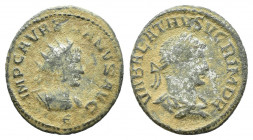 AURELIAN with VABALATHUS (270-275). Antoninianus. Antioch. 3.1gr. 21.3mm. Obv: VABALATHVS V C R IM D R. Laureate, draped and cuirassed bust right. Rev...