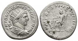 Caracalla AR Antoninianus. Rome, AD 215. 5g 22.9mm ANTONINVS PIVS AVG GERM, radiate, draped, and cuirassed bust right, seen from behind / PM TRP XVIII...
